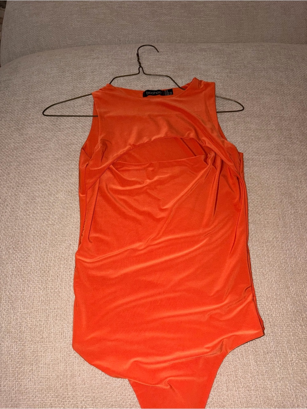 Boohoo Bright Orange Sleeveless Top